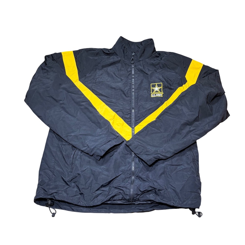 US Army APFU Physical Fitness Uniform Jacket Black Yellow Mens Medium Regular